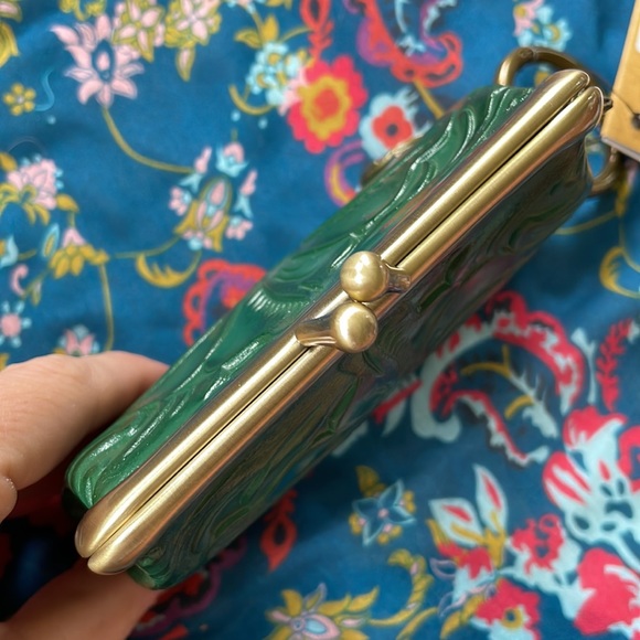 Brand New Patricia Nash Genuine Leather Green Large Borse Coin Purse Key Holder - Picture 6 of 15